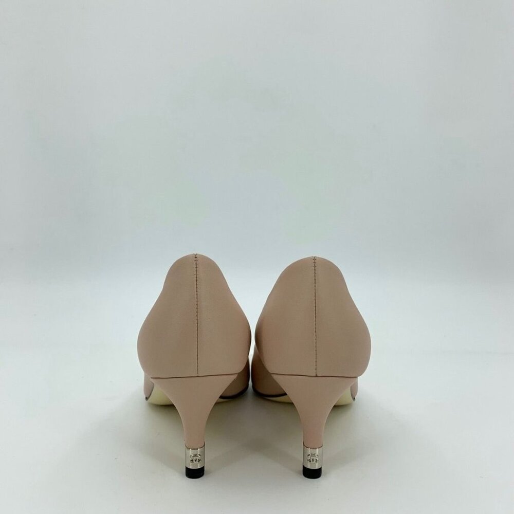 Chanel Womens Pointed Toe Leather Heels Pink & Black Size 35 Made In Italy - Picture 8 of 9